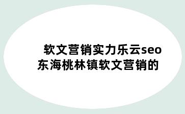 软文营销实力乐云seo 东海桃林镇软文营销的